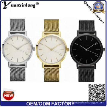 Yxl-177 Venda Quente de Venda de Malha Strap Banda Assista Aço Inoxidável Quartzo Banhado A Ouro Vogue Luxo Homens Mulheres relógio